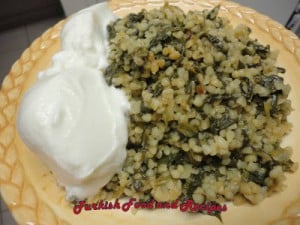 Spinach with Bulgur (Bulgurlu Ispanak)