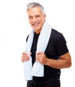 smiling white haired man