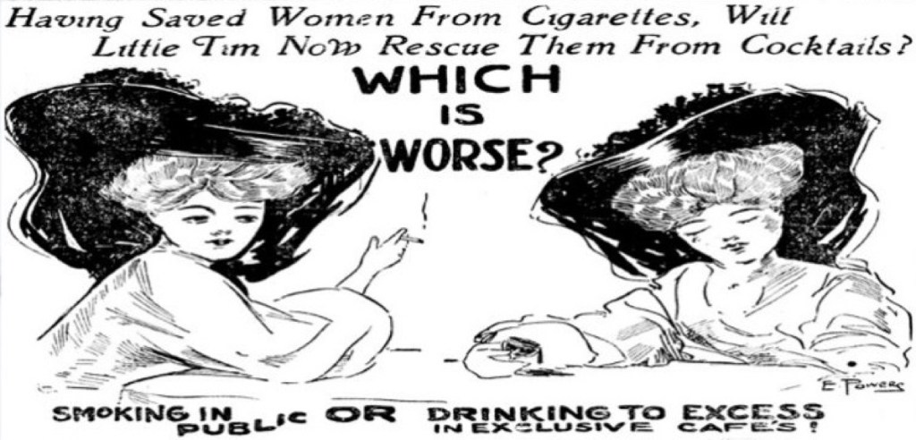 تحذير المرأة من التدخين في الأماكن العامة بمقاطعة سوليفان في نيويورك